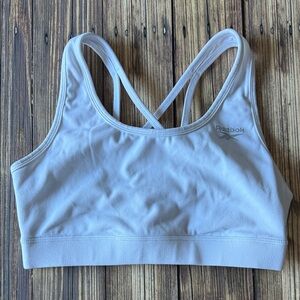 Reebok White Sports Bra with Mesh Detail S